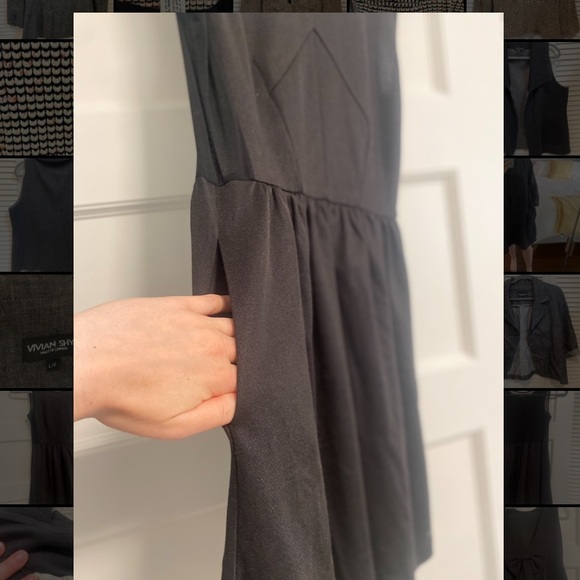 Black mini dress with transparent back and pockets - Picture 4 of 5